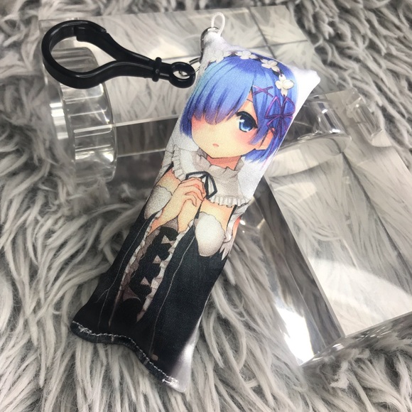 Handmade Anime Rem Ram Re Zero Anxiety Relief Plush Keychain - Picture 2 of 8
